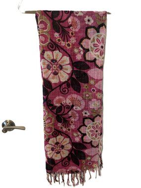 Spartina 449 Pink Floral Scarf with Black Accents
